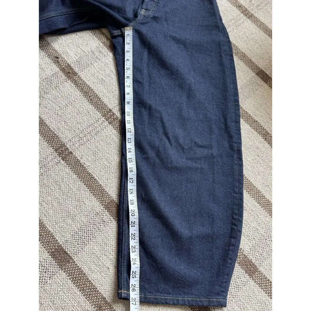 Everlane The Way High Curve Jeans Pure Blue Barrel 29R Dark Wash - Picture 5 of 9